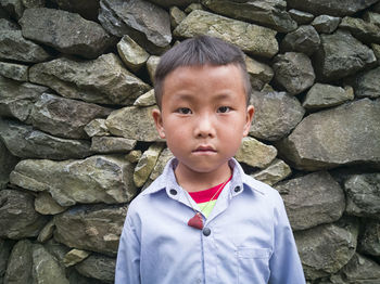 Portrait of cute boy outdoors