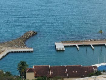 High angle view of swimming pool