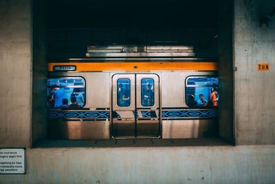 Train at railroad station platform