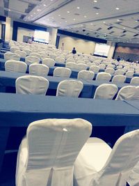 Empty chairs in classroom