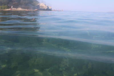 Aerial view of sea against sky