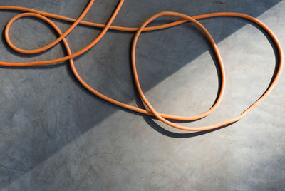 High angle view of telephone on table