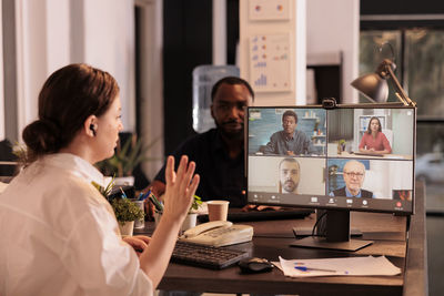 Business colleagues working at office