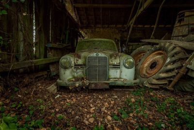 Abandoned old rusty wheel