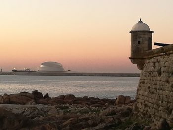 View of sea at sunset