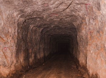 Dirt road in tunnel