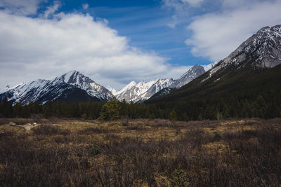 Scenic view of mountains against sky