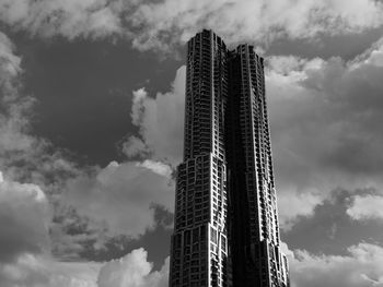 Low angle view of skyscrapers against sky