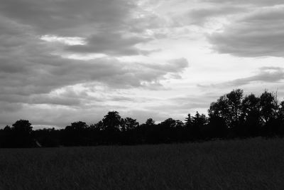 Scenic view of landscape against cloudy sky