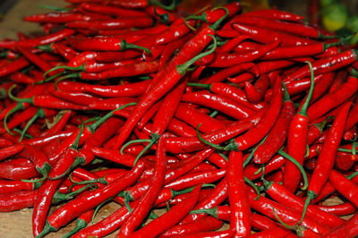 Full frame shot of red chili peppers