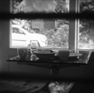 Table and chairs in restaurant