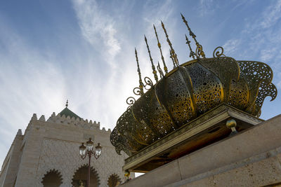 Low angle view of traditional building against sky