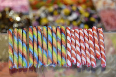 Close-up of colorful candies