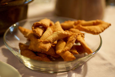 Close-up of food in plate on table