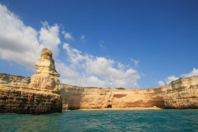 Panoramic view of sea against cloudy sky