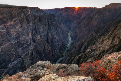 Scenic view of rocky mountains