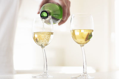 Close-up of wineglass on table