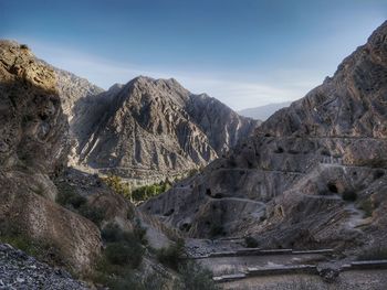 Scenic view of mountains against sky