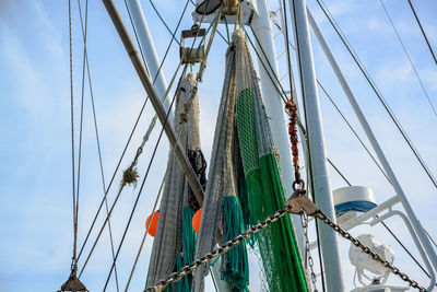 Low angle view of sailboat against sky