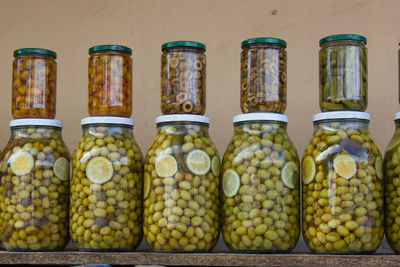 Various fruits in jar
