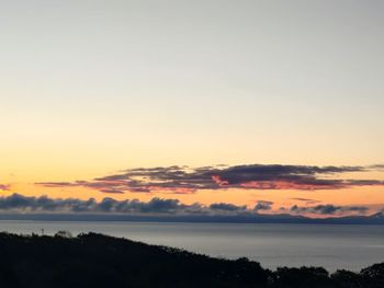 Scenic view of silhouette trees against sky during sunset
