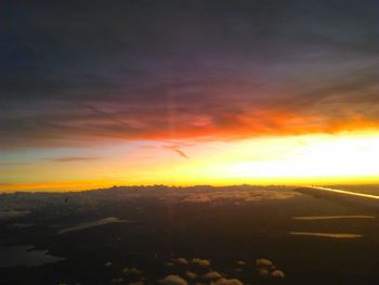 Scenic view of landscape against sky during sunset