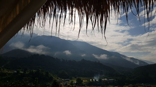 Scenic view of mountains against sky