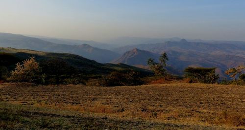 Scenic view of mountains against sky