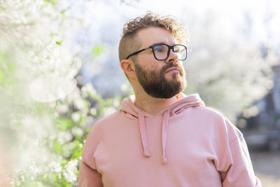 Young man looking away