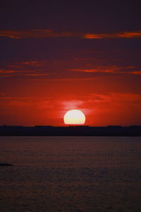 Scenic view of sunset over sea