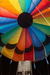 Low angle view of hot air balloon against sky