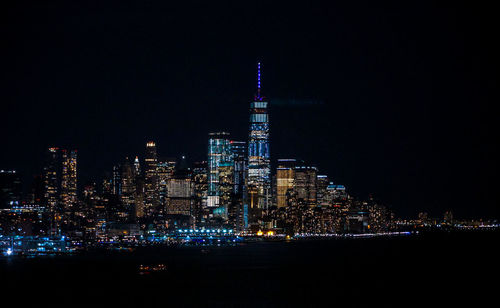 Illuminated city at night