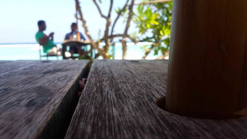 Close-up of water on table