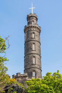 Low angle view of castle against clear sky