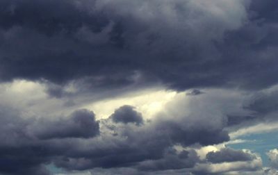 Low angle view of storm clouds in sky