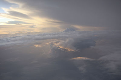 Aerial view of cloudscape during sunset