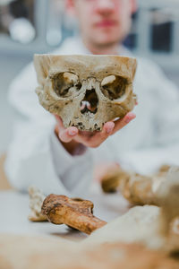 Close-up of person holding ice cream cone