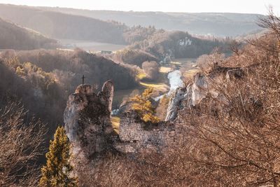 View of upper danube valley in winter