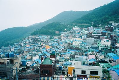 High angle shot of townscape