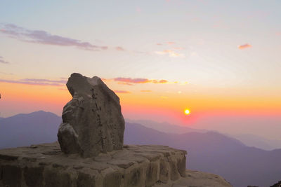 Rock formations at sunset