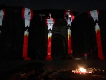 Illuminated red lights