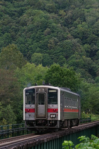 Kiha 54 special rapid train kitami that crosses the ishikari river