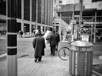 Woman standing in city