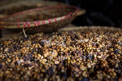 Civet coffee in wicker container