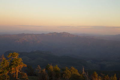 High angle view of mountains during foggy weather