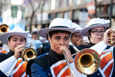 Portrait of people in music concert