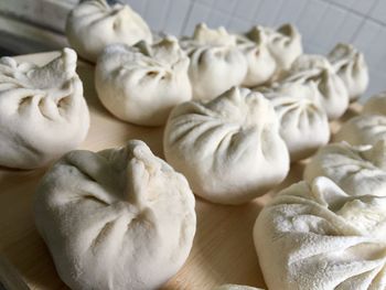 High angle view of vegetables on table
