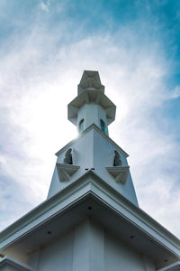 View of a mosque minaret from below