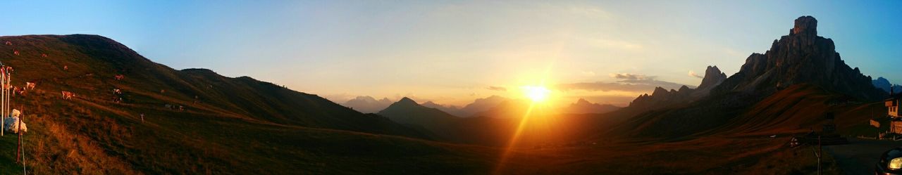 Scenic view of landscape against sky during sunset