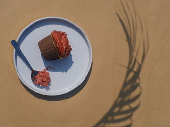 High angle view of food on table